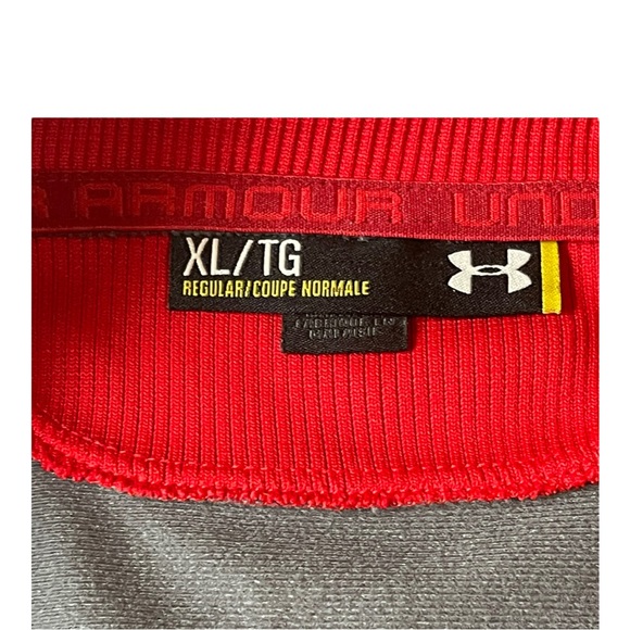 Under Armour Full Zip Wind Jacket Mens Size XL Regular Red Gray Polyester - Picture 2 of 9